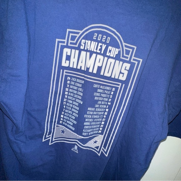 Fanatics Blue 2020 Stanley Cup Champions Tee Tampa Bay Lightning Large - Picture 5 of 6